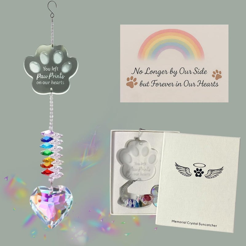 2IMT Pet Memorial Suncatcher, Loss of Dog Sympathy Gift, Dog Passing Away Gift, Pet Memorial Gifts for Dogs, Rainbow Bridge Dogs Memorials Gifts, Remembrance/Bereavement/Grieving Crystal Suncatcher - Image 3