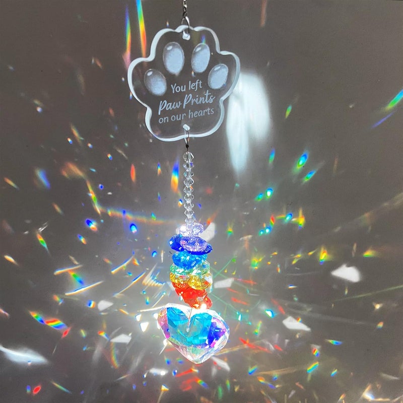 2IMT Pet Memorial Suncatcher, Loss of Dog Sympathy Gift, Dog Passing Away Gift, Pet Memorial Gifts for Dogs, Rainbow Bridge Dogs Memorials Gifts, Remembrance/Bereavement/Grieving Crystal Suncatcher - Image 1