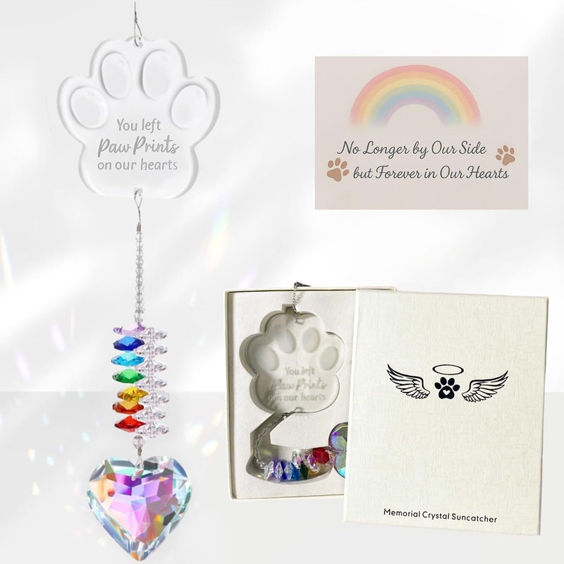 2IMT Pet Memorial Suncatcher, Loss of Dog Sympathy Gift, Dog Passing Away Gift, Pet Memorial Gifts for Dogs, Rainbow Bridge Dogs Memorials Gifts, Remembrance/Bereavement/Grieving Crystal Suncatcher - Image 2