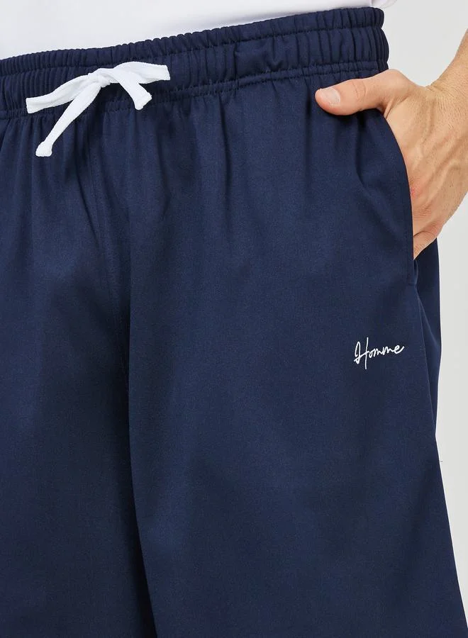 Styli Ultra Soft Micro Poly Contrast Tape Detail Hem Basketball Shorts