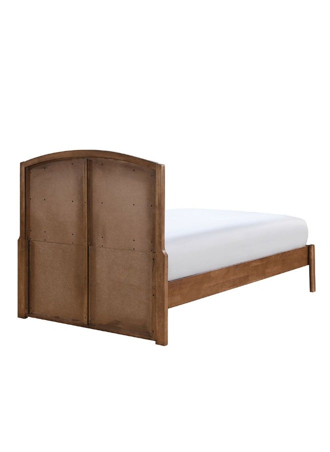 DANUBE HOME Derby Lloyd 120X200 Solid Wood Single Bed With Upholstered Headboard Modern Design Wooden Single Bed Frame Furniture| Comfortable Bed (Mattress Not Included) L208Xw143Xh120Cm-Brown+Beige  - Image 4