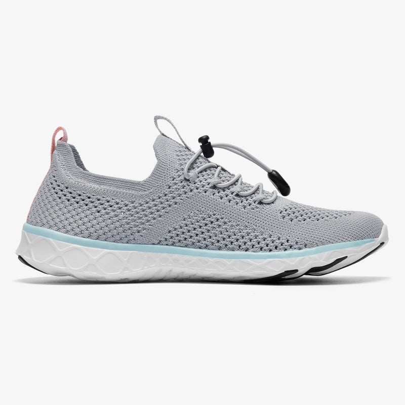 KOLILI Arch Support Aqua Water Shoes Aerobics, Quick Drying Sport Watershoes, Slip on Tennis Sneaker for Walking, Drain Sole Watershoes for Summing Beach Travel Lt Gray/Aqua 8 - Image 5
