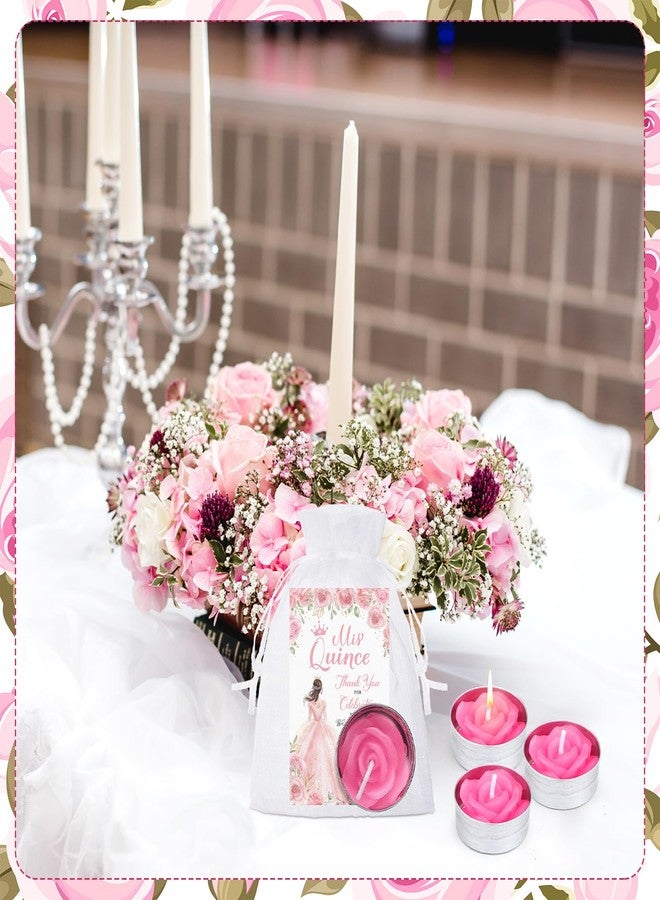 Conelist 48 Sets Quinceanera Party Favors for Guests Quinceanera Candles Thank You Card Organza Bags Quinceanera Gifts for Girl Princess Sweet 15th Birthday Decorations - Image 4