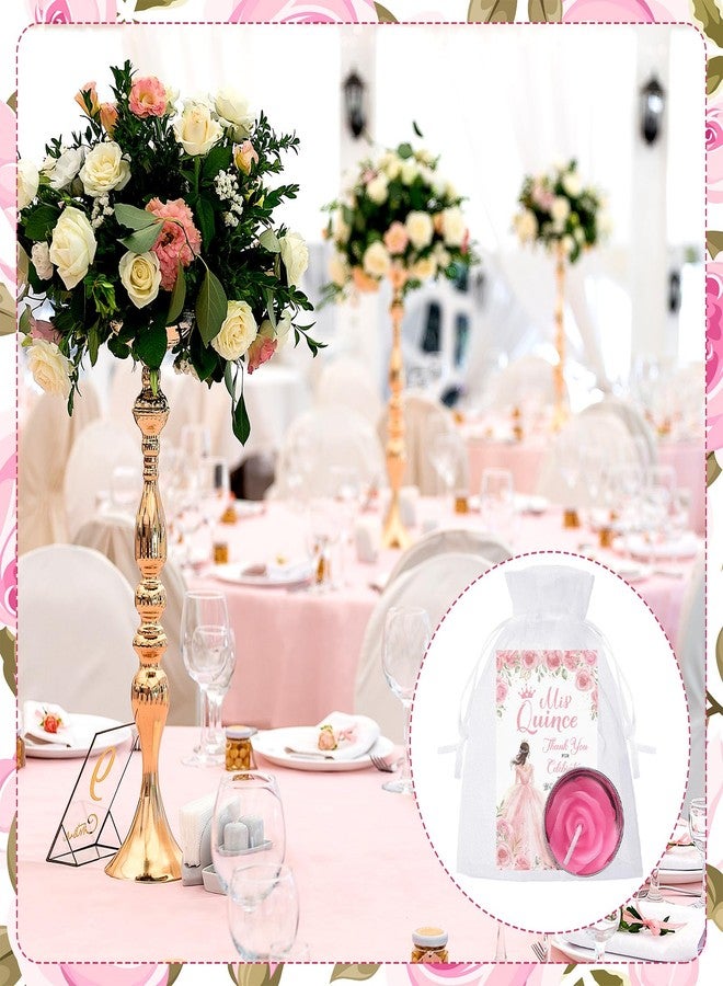 Conelist 48 Sets Quinceanera Party Favors for Guests Quinceanera Candles Thank You Card Organza Bags Quinceanera Gifts for Girl Princess Sweet 15th Birthday Decorations - Image 5