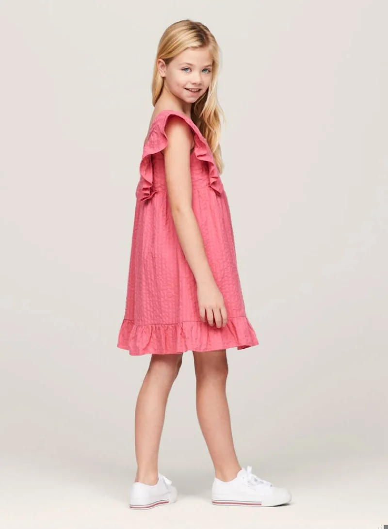 TOMMY HILFIGER Pink Ruffled Mini Dress