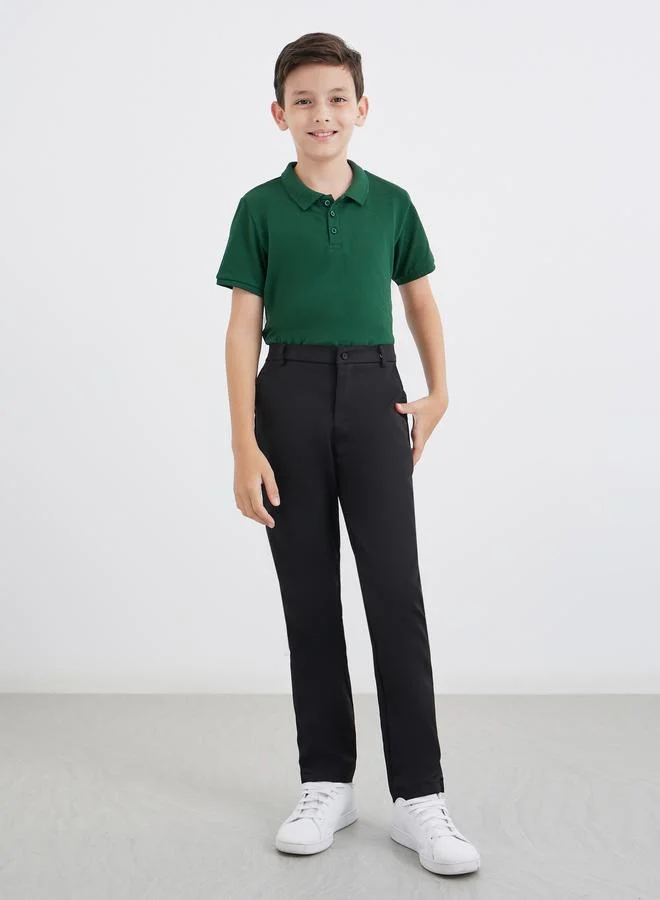 ستايلي Styli Boys Green Cotton Polo T-Shirt