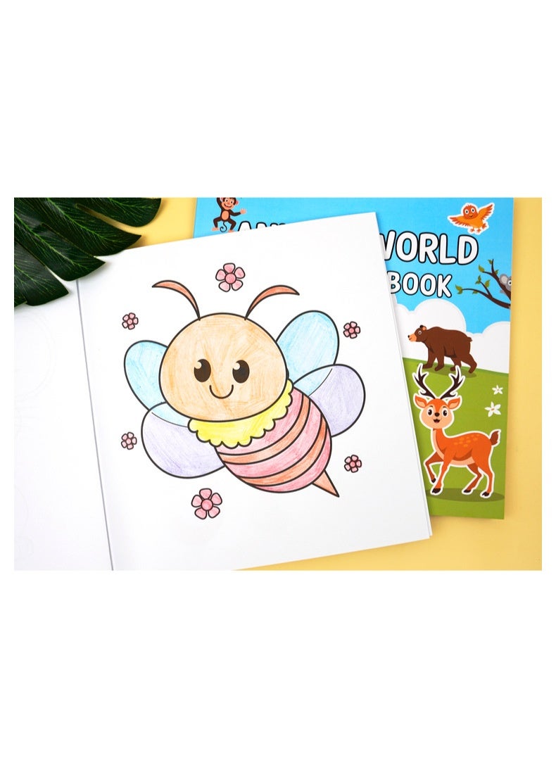 1 Piece Animal World Coloring Book Children's Graffiti Coloring Book 40 Pages Hand-painted Graffiti Children's Simple Coloring Book - Image 5