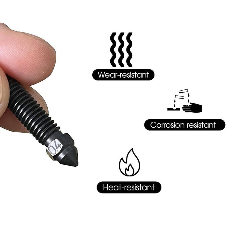 Nozzle Kit for 3D Printer Extruder Hardened Steel 0.4mm High Flowwear Proof M6x25mm 5 Pack - Image 5