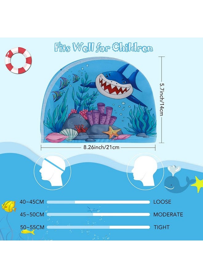 El Regalo - Regalo 2 Pcs Swim Cap Kids/ Toddlers, Comfortable Breathable Polyester Fabric Swimming Caps Cute Cartoon Dolphin, Shark, Owl, Mermaid Fairy, Unicorn, Giraffe Swim Caps (Mermaid & Blue Owl) - Image 1