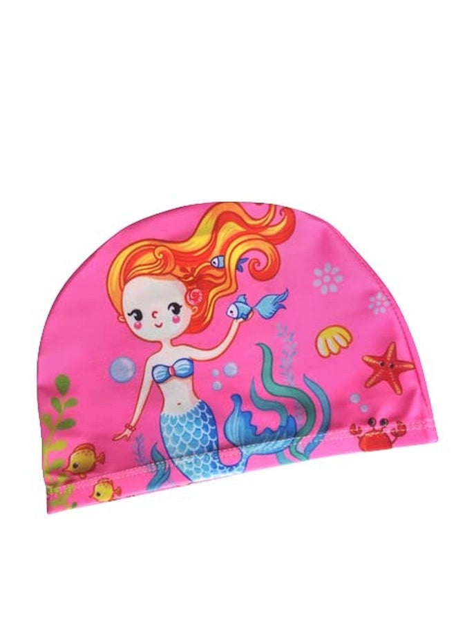 El Regalo - Regalo 2 Pcs Swim Cap Kids/ Toddlers, Comfortable Breathable Polyester Fabric Swimming Caps Cute Cartoon Dolphin, Shark, Owl, Mermaid Fairy, Unicorn, Giraffe Swim Caps (Mermaid & Blue Owl) - Image 1