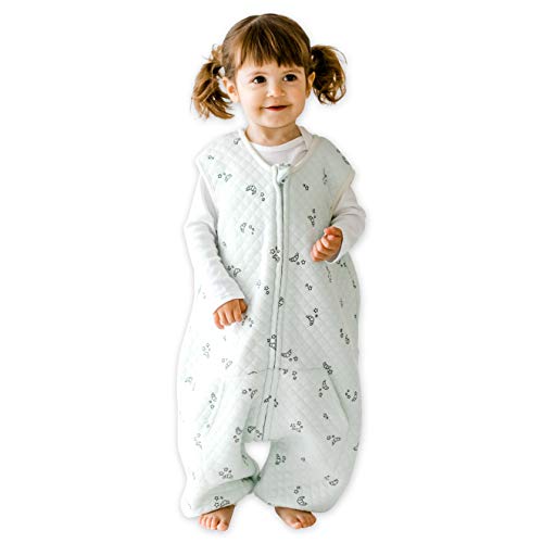 Tealbee Dreamsuit Toddler Sleep Sack with Feet – Walker Sleep Bag with Legs, Rayon made from Bamboo, Summer 0.8 TOG, 2-Way Zipper, 2T-3T - Croissant - Image 1