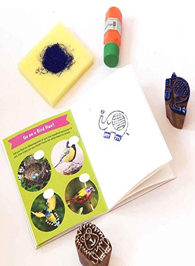 Shumee Adventure Kit Grassland Themed Tiger (Age 3+) | Kids Camera Stamp Set Stickers Record Book Drawstring Bag | Eco Friendly Toy | Natural Materials | Child Safe | Handcrafted |Lovely Gift For Kids - Image 2