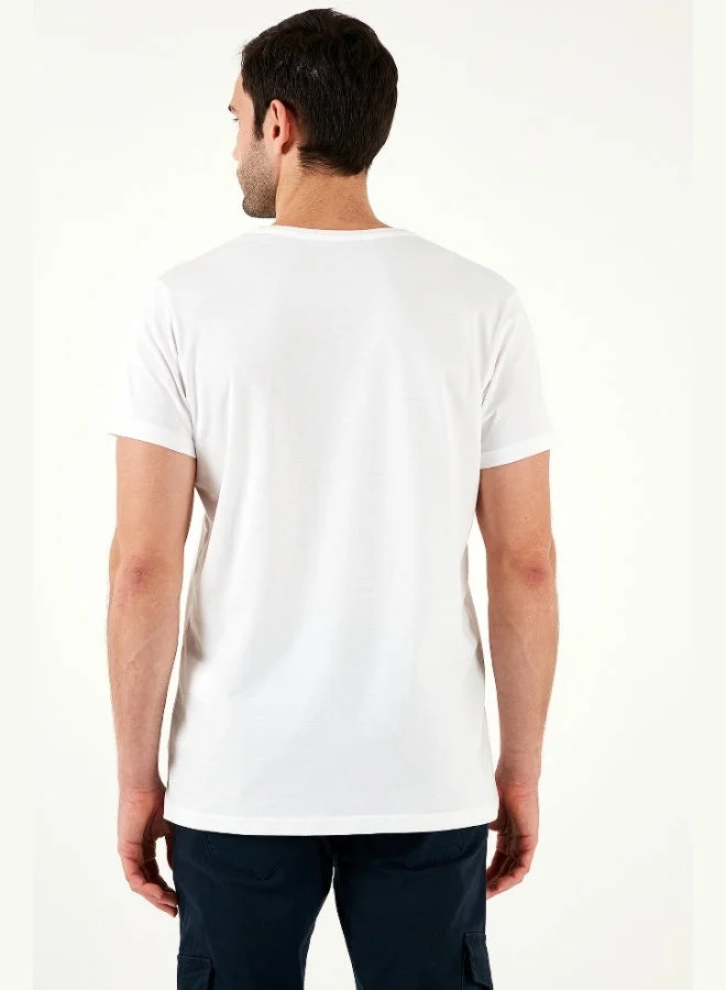 Buratti  Buratti Cotton Slim Fit Crew Neck Printed T Shirt Men's T SHIRT 541HIGHER for Men | Best Price UAE