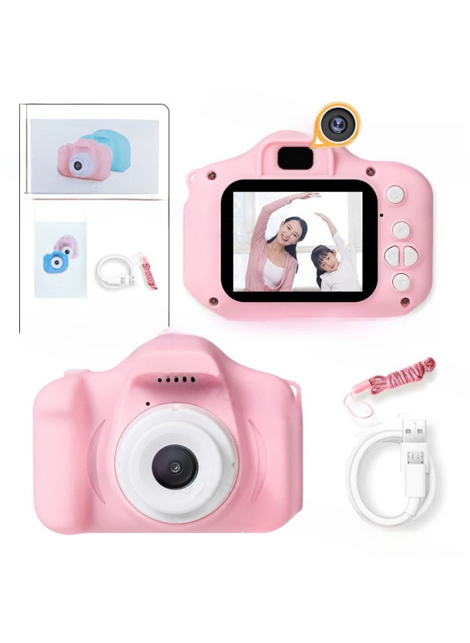 X2 HD Front And Rear Dual Camera Children's Camera Digital Cartoon Mini Small SLR Sports Camera Toy-Color:X2 HD Pink (front And Back Double Photo)  - Image 2