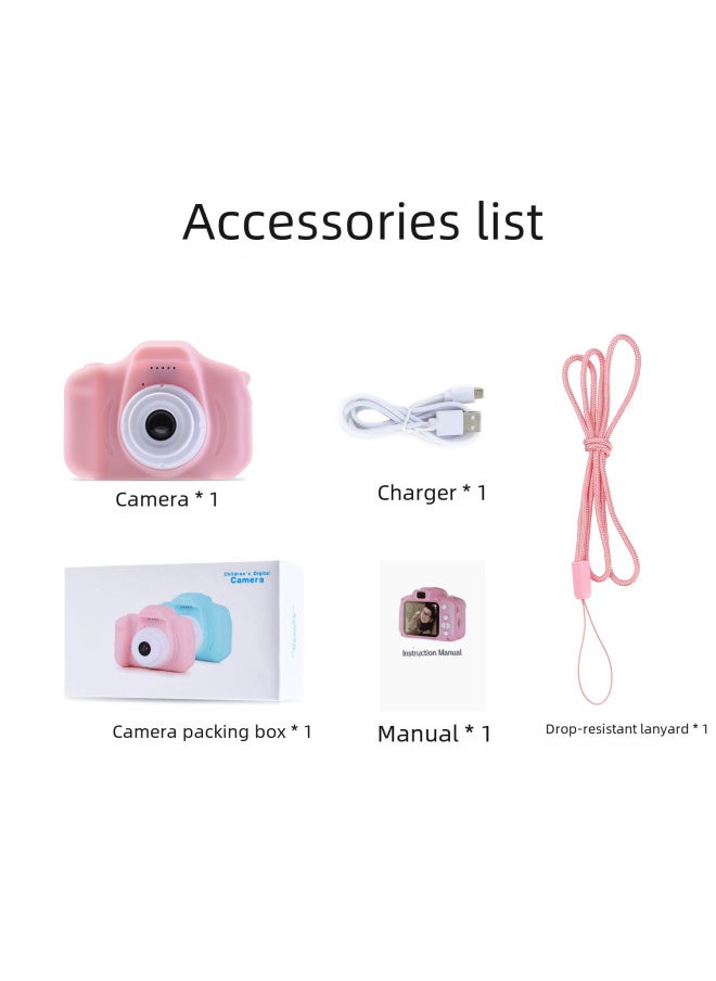 X2 HD Front And Rear Dual Camera Children's Camera Digital Cartoon Mini Small SLR Sports Camera Toy-Color:X2 HD Pink (front And Back Double Photo)  - Image 3