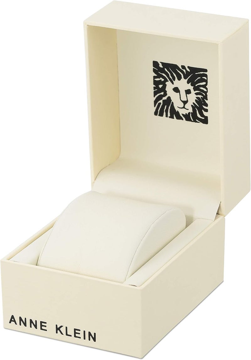 Anne Klein Women's Leather Strap Watch with Mother-of-Pearl Dial, Black/Two Tone - Image 5