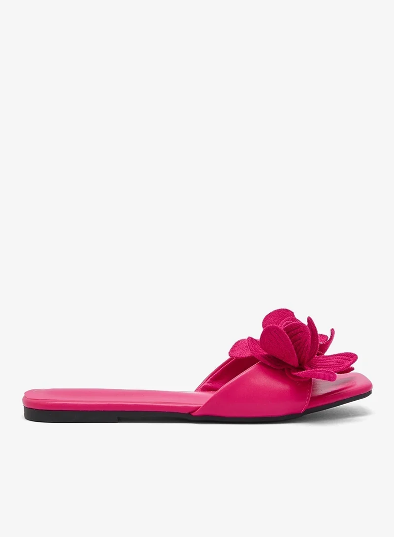 Ginger Floral Detail Flat Sandals
