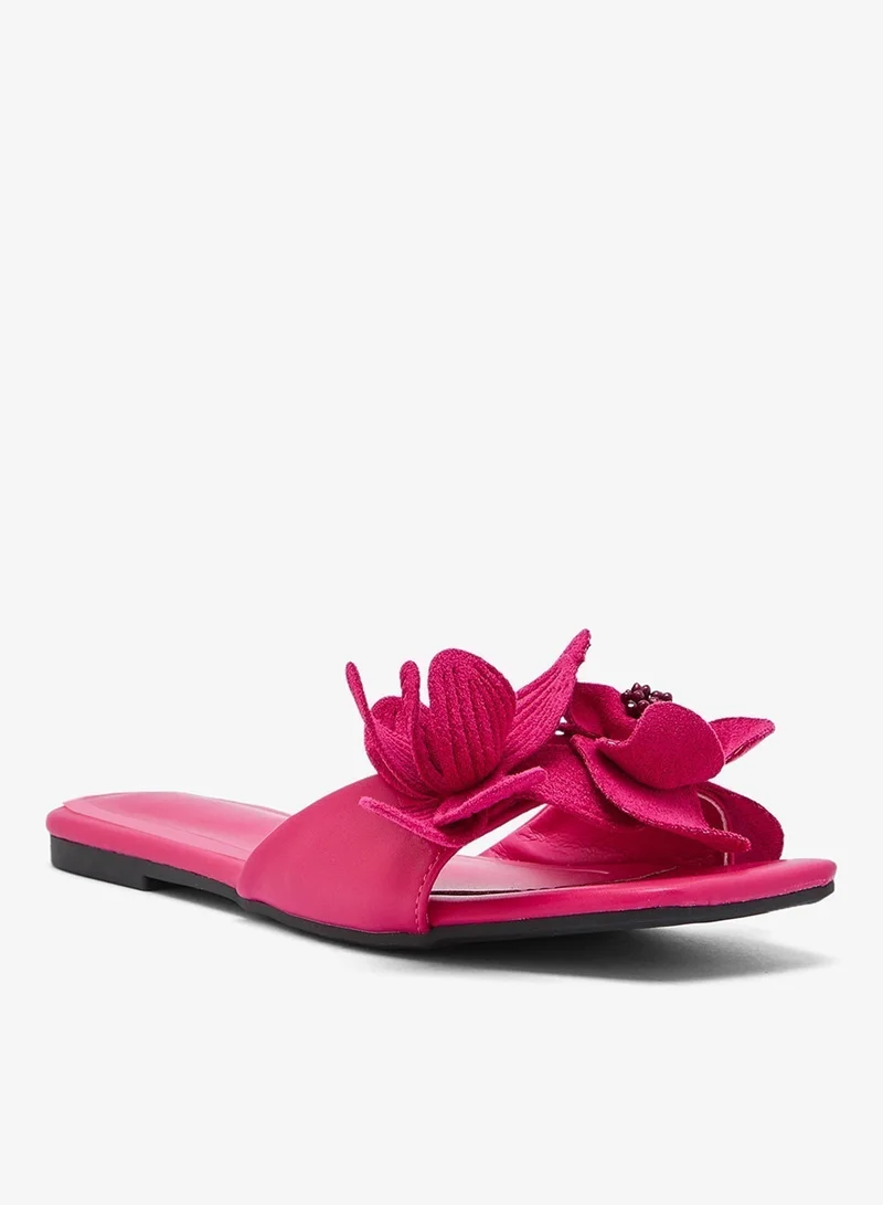 Ginger Floral Detail Flat Sandals