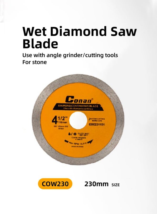 Conan High-Quality Wet Diamond Saw Blade for Granite, 9 Inch (230mm) - Image 1