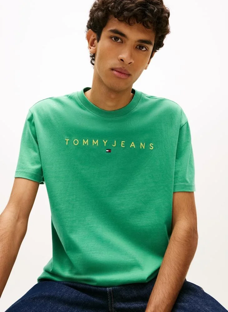 TOMMY JEANS  Linear Logo Embroidery Jersey T-Shirt for Men | Best Price UAE