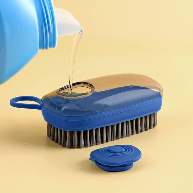 Leeonz Leeonz Soap Dispenser Scrub Cleaning Brush Household Cleaning Tools Washing Brush for Laundry Cloth Shoe, Good Scrubber Cleaner for Bathroom Kitchen Tub Shower Sink Carpet (Blue) - Image 4