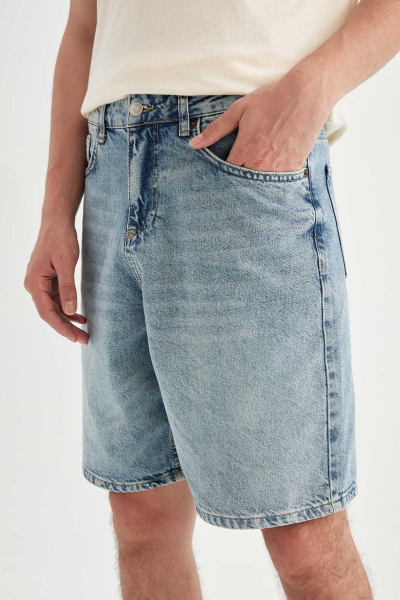 DeFacto Man Straight Fit Jean Bermuda Shorts - Image 4