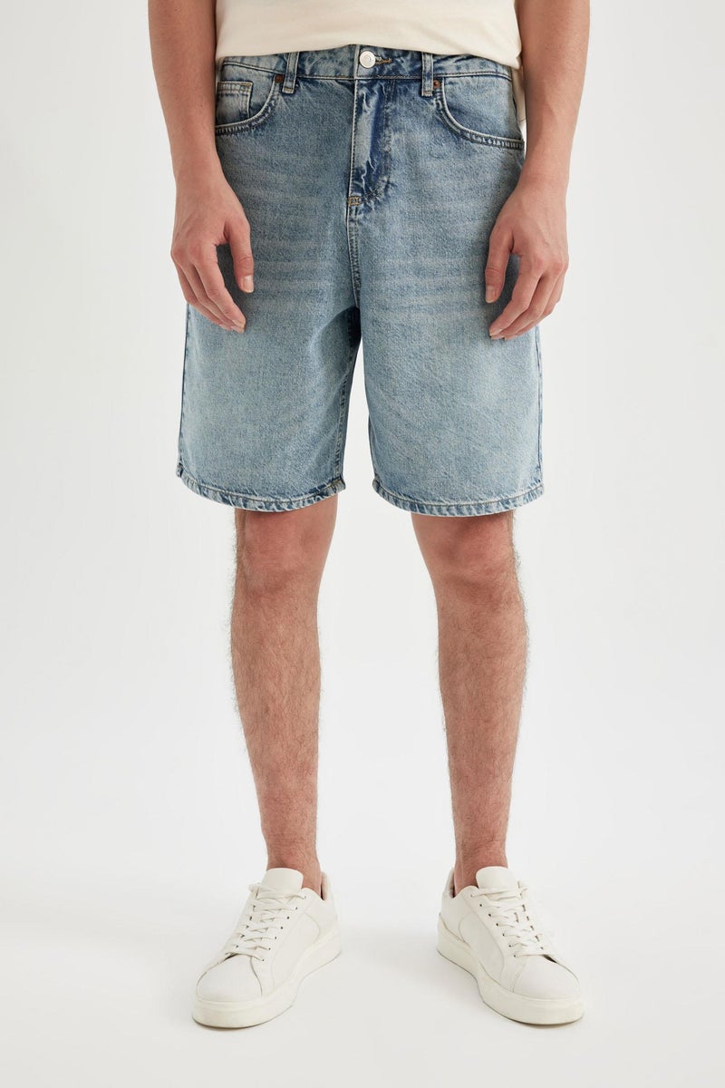DeFacto Man Straight Fit Jean Bermuda Shorts - Image 1