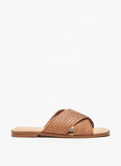 Celeste Women's Weave Textured Cross Strap Sandals