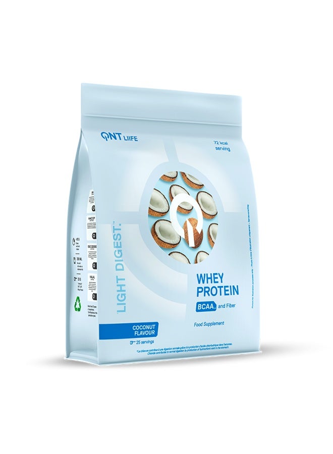 QNT Light Digest Whey Protein | 500g | Coconut Flavour, 78% Protein, Low Sugar, High Fiber - Image 2