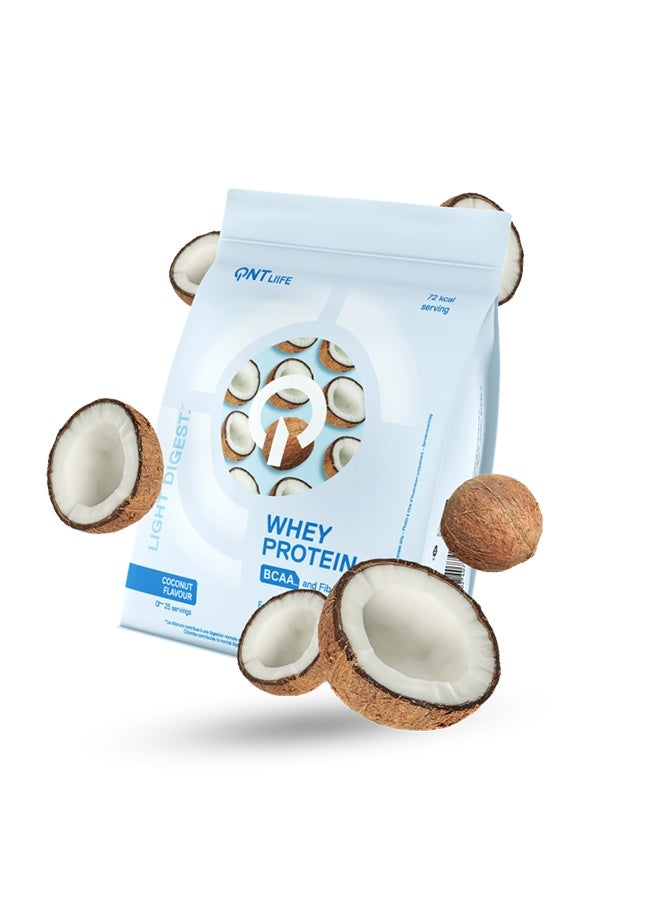 QNT Light Digest Whey Protein | 500g | Coconut Flavour, 78% Protein, Low Sugar, High Fiber - Image 1