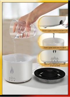 DBLEW Volcano Flame Aroma Air Humidifier with Remote Control Jellyfish Mist Electric Aromatherapy Essential Oil Diffuser For Bedroom Baby Room Home Office Yoga Spa With 2 Mist Modes And Dual Lightning Color  - Image 5
