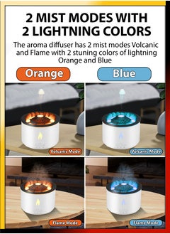 DBLEW Volcano Flame Aroma Air Humidifier with Remote Control Jellyfish Mist Electric Aromatherapy Essential Oil Diffuser For Bedroom Baby Room Home Office Yoga Spa With 2 Mist Modes And Dual Lightning Color  - Image 2