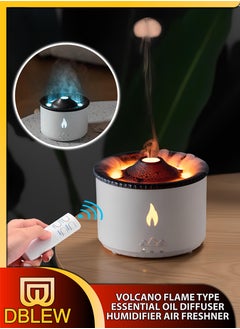 DBLEW Volcano Flame Aroma Air Humidifier with Remote Control Jellyfish Mist Electric Aromatherapy Essential Oil Diffuser For Bedroom Baby Room Home Office Yoga Spa With 2 Mist Modes And Dual Lightning Color  - Image 1