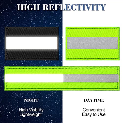 Juinte 8 Piece Reflective Safety Patch Set with Dual Sizes for Night Workers, Firefighters, Dog Tactical Undershirts, Compatible with Sportswear rain Jackets Police Rescue Gear(Green Black) - Image 3