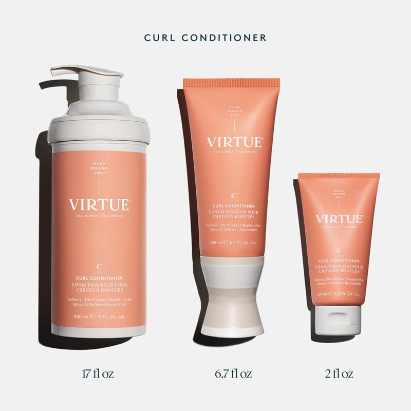 Virtue Curl Conditioner with Jojoba Oil  Hydrating & Frizz Control  Repairs Curly Hair  SulphateFree & Colour Safe  60 ml - Image 2
