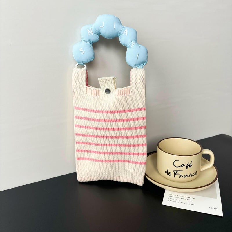 Advanced Sense Ins New Mobile Phone Bag Cute Cartoon Knitted Bag Niche Design Trendy Shoulder Crossbody Shoulder Bag - Image 1