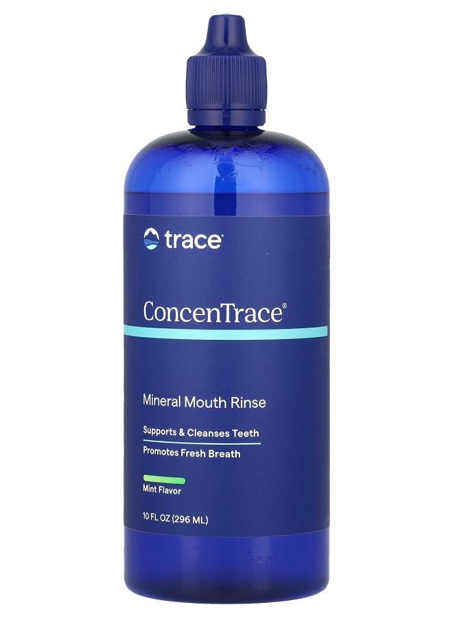 Trace Minerals غسول الفم المعدني كونسنترس® بنكهة النعناع الخالي 10 أونصة سائلة (296 مل)
