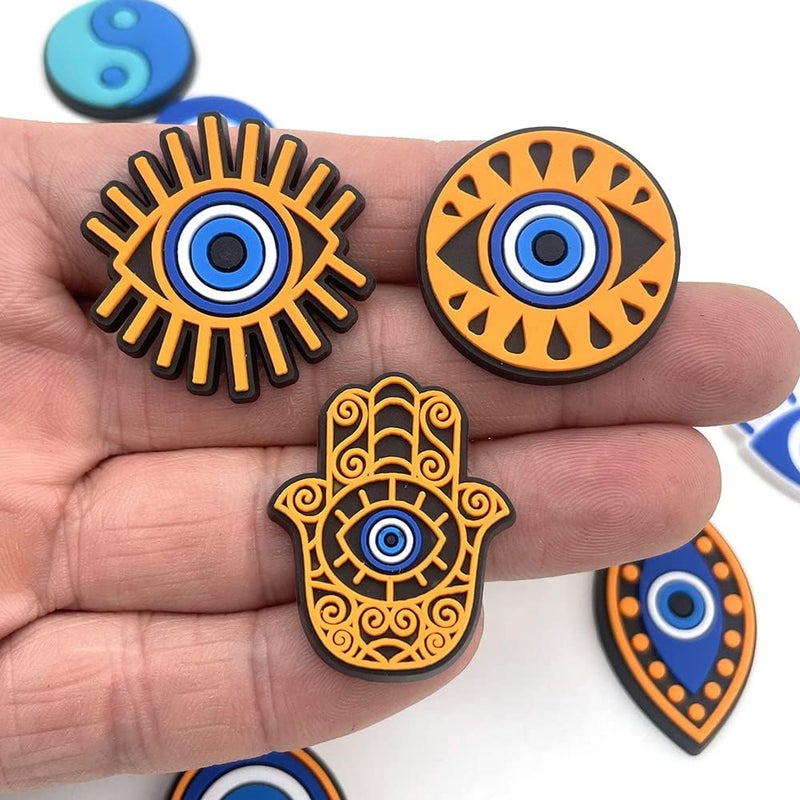 Yeaco Evil Eyes Theme Shoe Charms - 10PCS Set for Clogs and Bracelets - Image 2