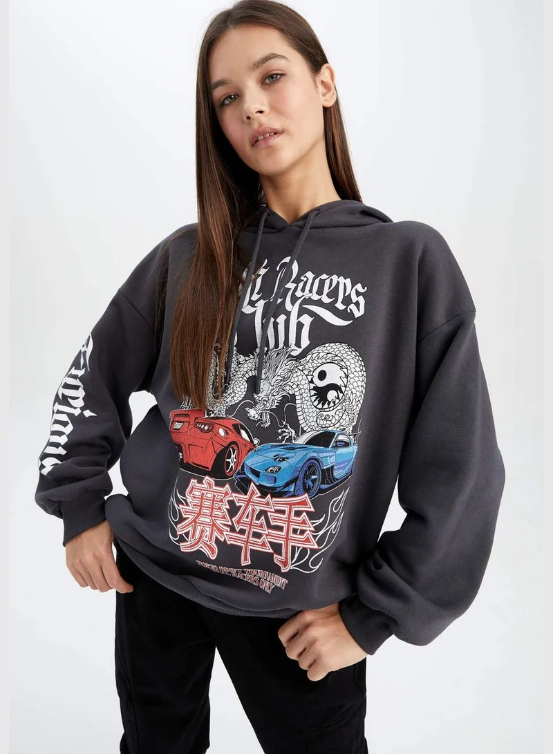 DeFacto Woman Hooded Knitted Sweatshirt