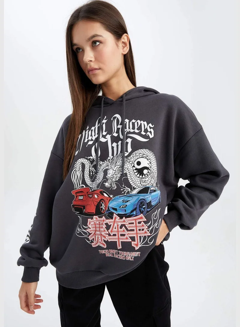 DeFacto Woman Hooded Knitted Sweatshirt