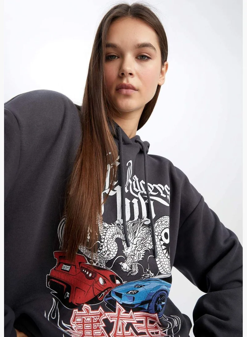 DeFacto Woman Hooded Knitted Sweatshirt