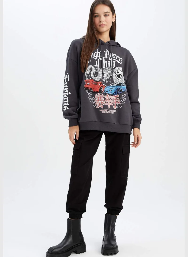 DeFacto Woman Hooded Knitted Sweatshirt