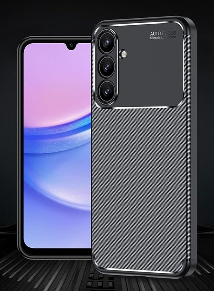 أوتو فوكس جراب حمايه سيليكون تصميم1 مقاوم للصدمات حمايه للكاميرا متوافق مع Samsung Galaxy A16 (اسود) - Image 1