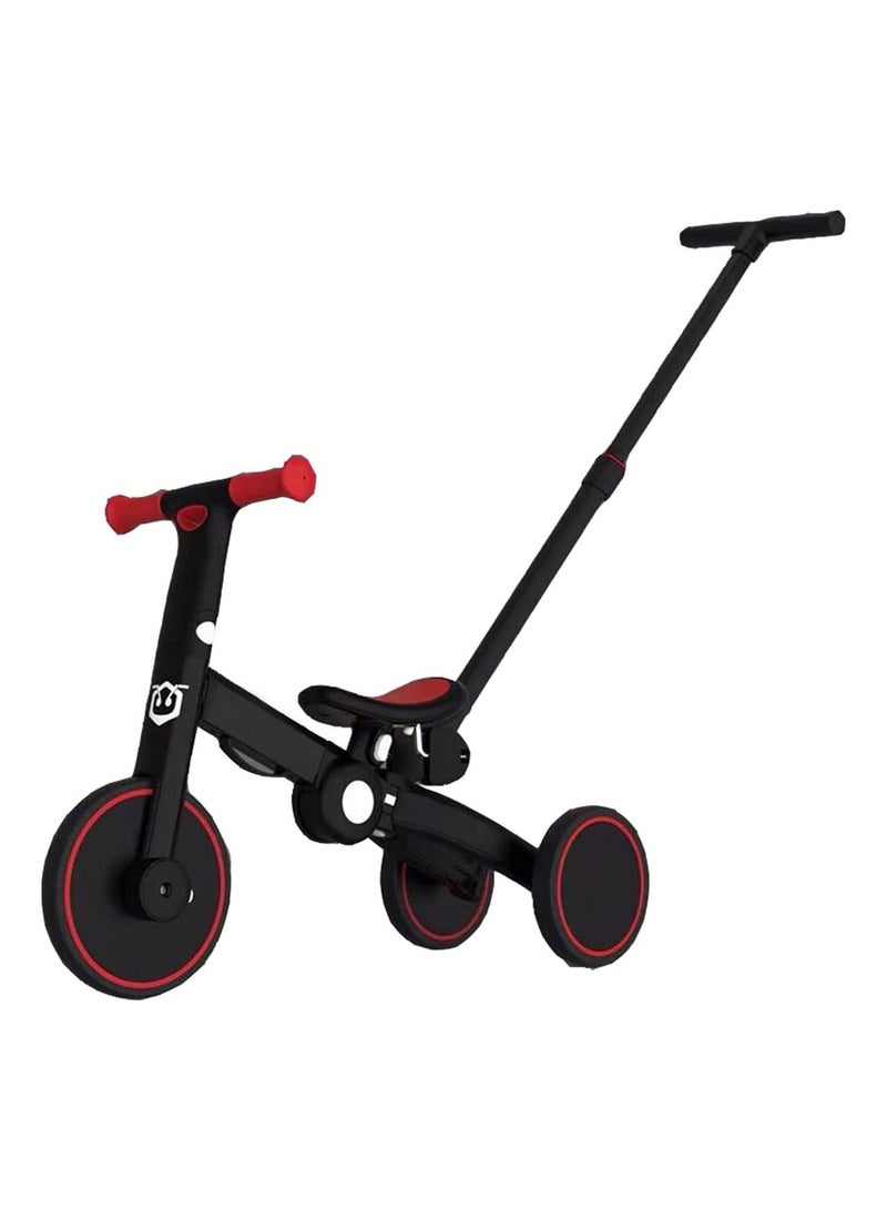 Kids Push Tricycle 4 in 1 Toddler Bike Children Balance Bike Push Bicycle Pedal Trike Bike (Red)