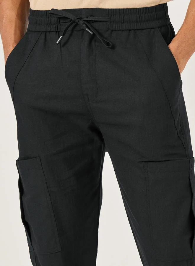 Fort Collins Mid Rise Straight Fit Track Pant with Drawstring by Styli