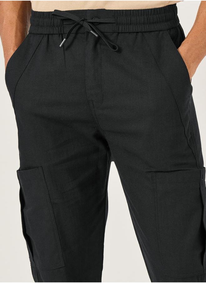 Fort Collins Mid Rise Straight Fit Track Pant with Drawstring by Styli  - Image 3
