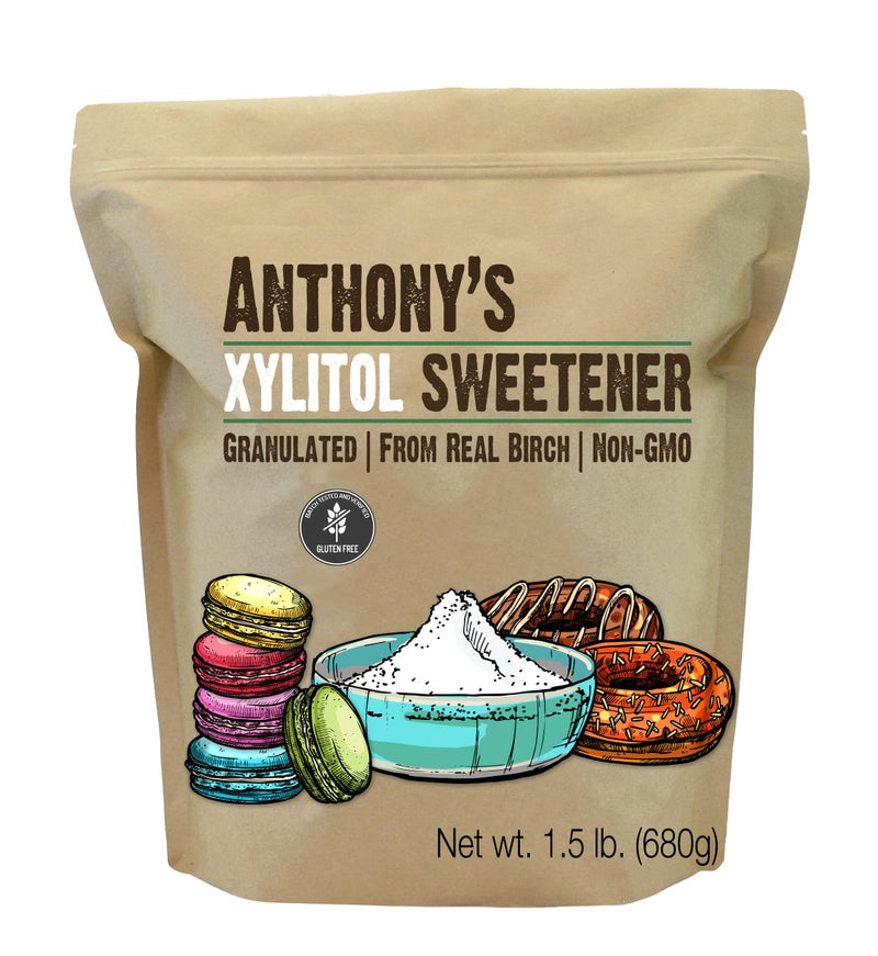 Anthony's محلي زيلتول من أنتوني، 1.5 رطل، مصنوع من خشب البتولا، خالي من الغلوتين، مناسب للكيتو، غير معدل وراثيًا - Image 1