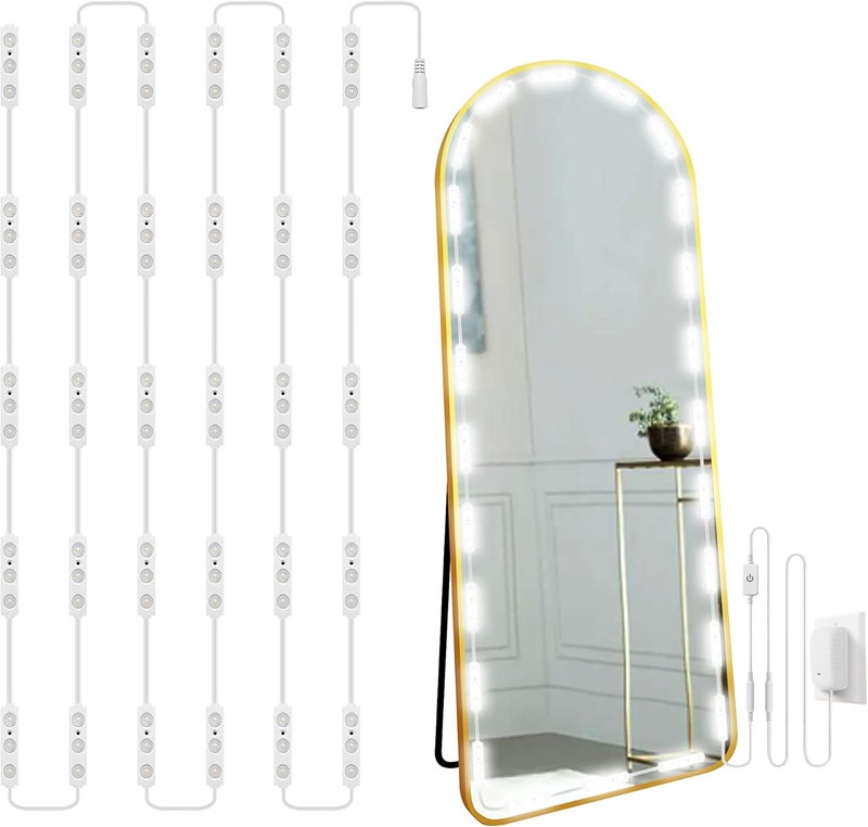 LPHUMEX Hollywood Glam Led Vanity Lights Kit, 14ft Dimmable Mirror Lights, Full Body & Bathroom Lighting, Plug in Floor Light with Power Supply (Mirror not Inlcuded) - Image 1