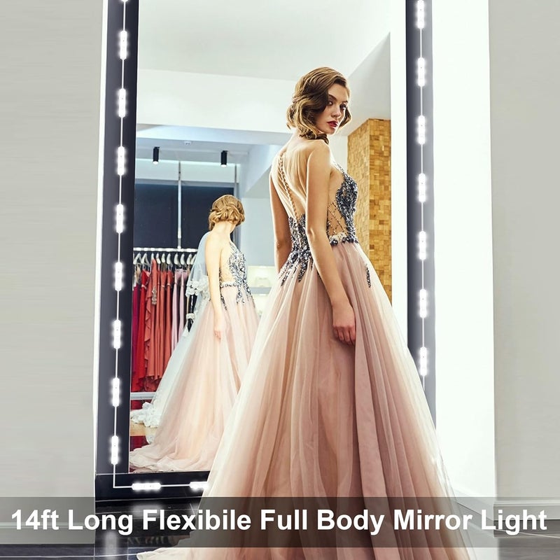 LPHUMEX Hollywood Glam Led Vanity Lights Kit, 14ft Dimmable Mirror Lights, Full Body & Bathroom Lighting, Plug in Floor Light with Power Supply (Mirror not Inlcuded) - Image 2