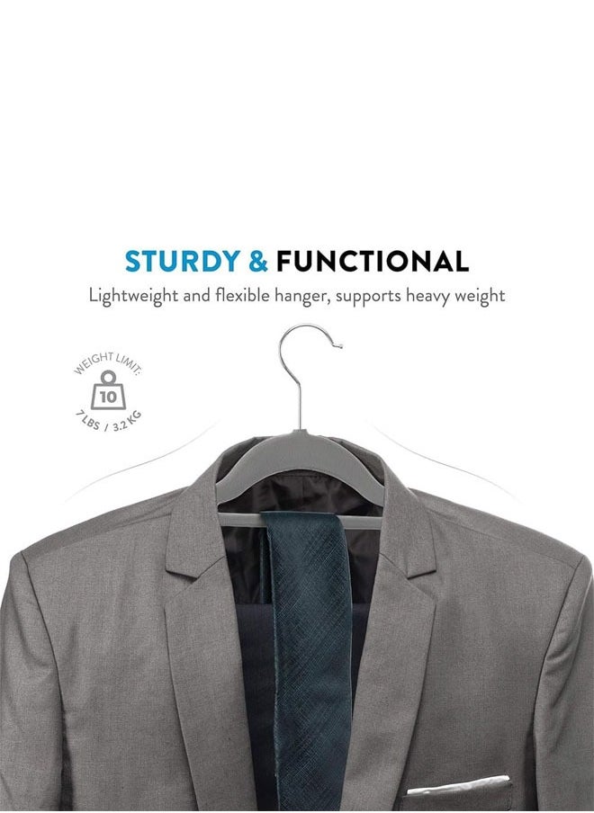 D'HOME 100-Pcs Non-Slip Velvet Suit Hangers - Ultra Thin Space Saving 360 Degree Swivel Hook Strong and Durable Clothes Hangers Hold Up-to 10 Lbs, for Coats, Jackets, Pants, Dress Clothes (100, Grey)  - Image 2